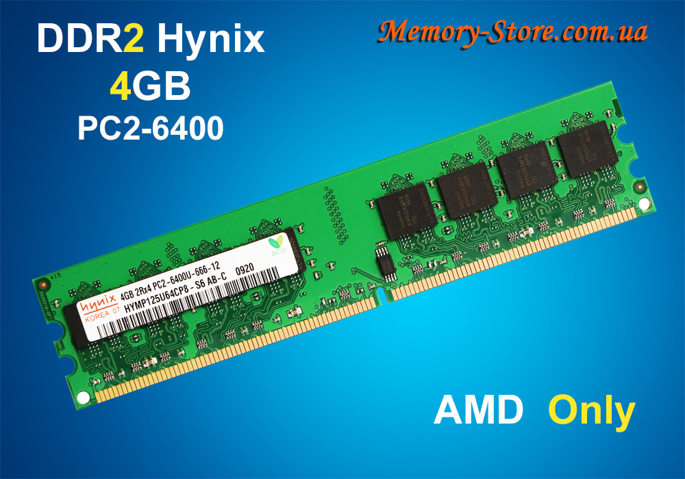 Оперативна пам'ять Hynix DDR2 4Gb PC2-6400 800MHz, AMD only!