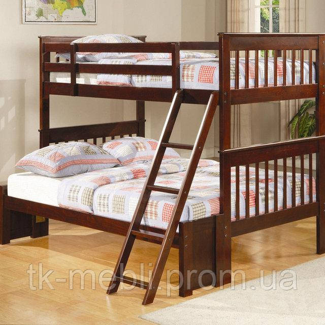 Кровать трехместная двухъярусная деревянная Гермес (выбор цвета) - фото 1 - id-p551814327