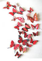 Метелики для декору 12 шт., червоні