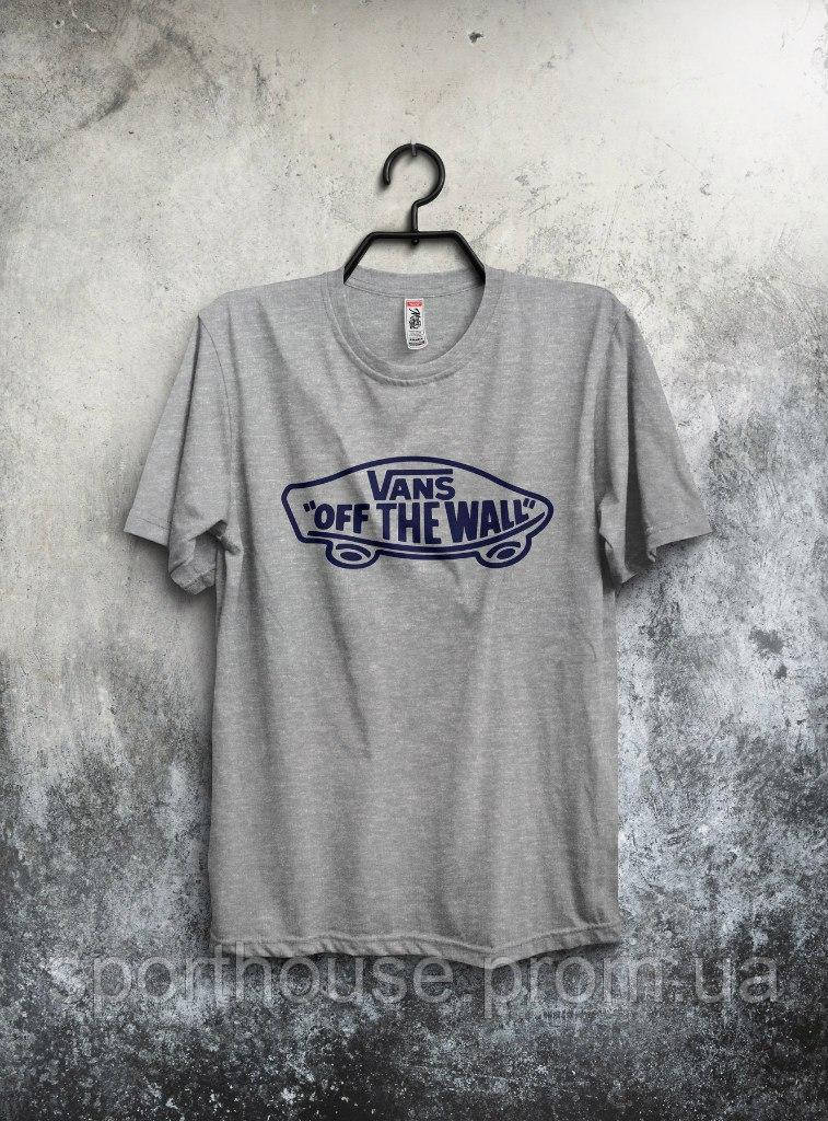 Чоловіча футболка Vans,чоловіча футболка Ванс, спортивна, брендовий, бавовна, сіра S