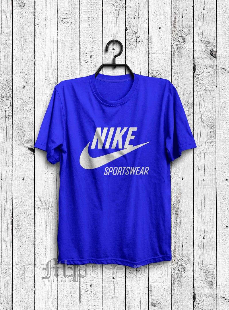 Футболка Найк чоловіча бавовняна, спортивна літня футболка Nike, Турецький бавовна, S