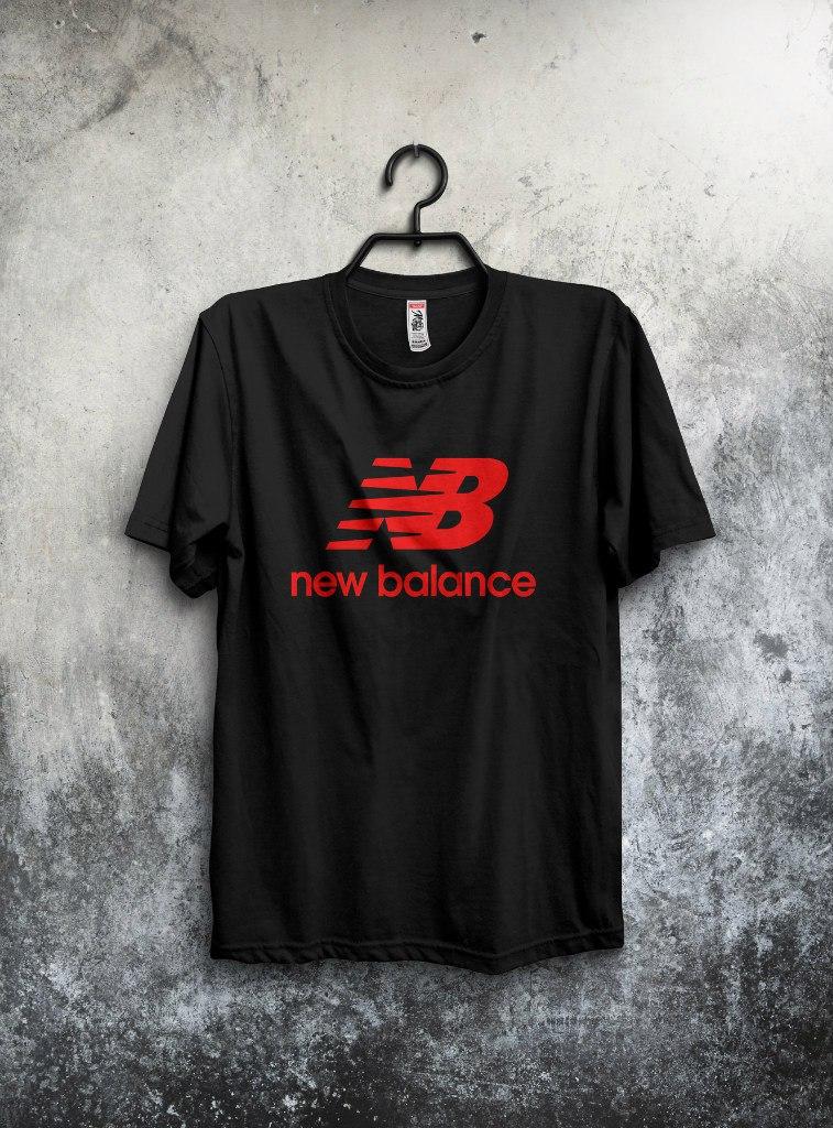 Чоловіча футболка New Balance, чоловіча футболка Нью Баланс, спортивна, брендовий, чорна, S