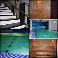 Плавательный внутренний бассейн и финская баня для частного использования
