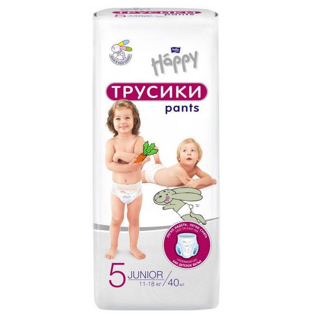 

Подгузники-трусики детские Bella Baby Happy 5 Junior 11-18 кг 40 шт