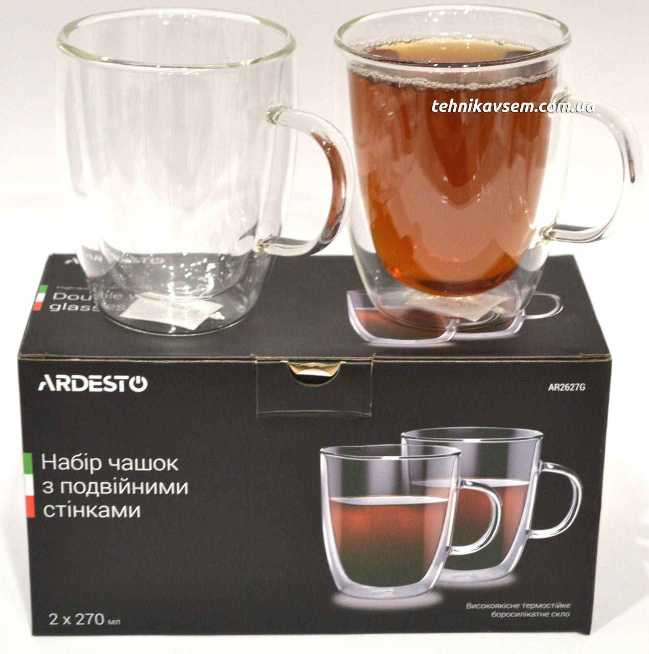 

Чашки стеклянные с двойными стенками 270 Мл 2шт ARDESTO (AR2627G)