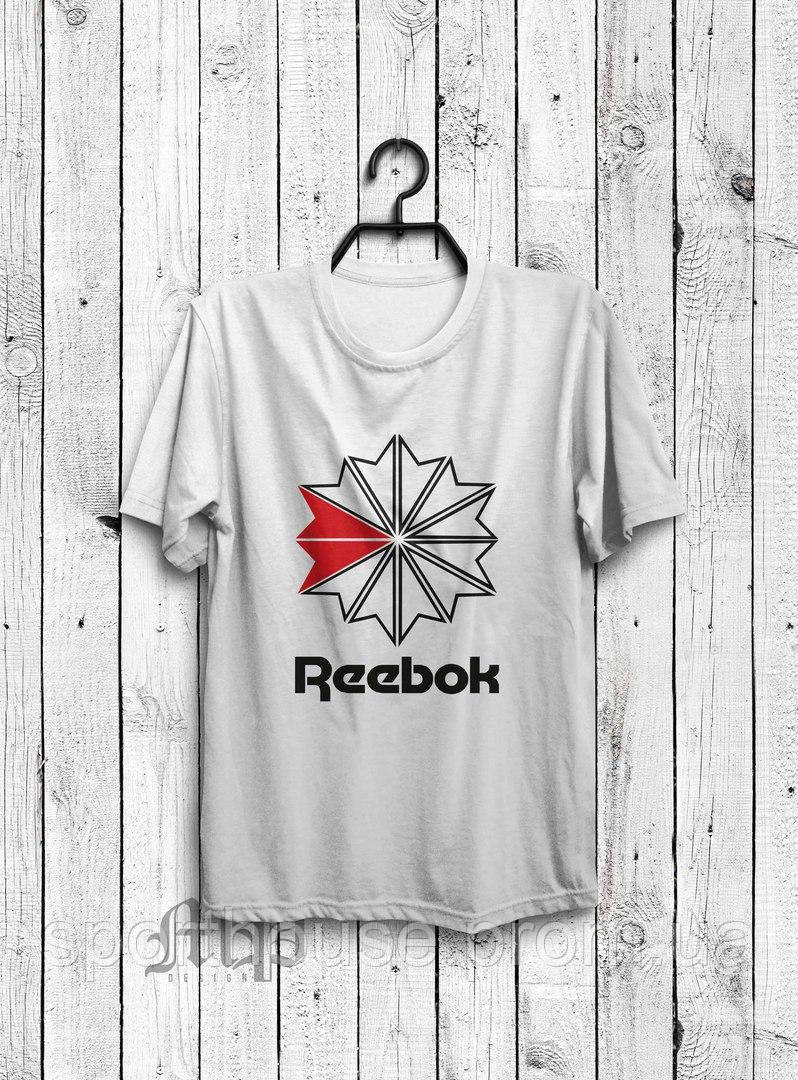 Чоловіча футболка Reebok, чоловіча футболка Рібок, спортивна, брендовий, бавовна, біла, всі розміри S