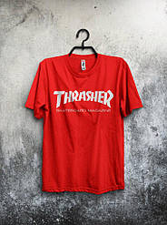 Чоловіча футболка Thrasher, чоловіча футболка Трешер, спортивна, брендовий, червона, S