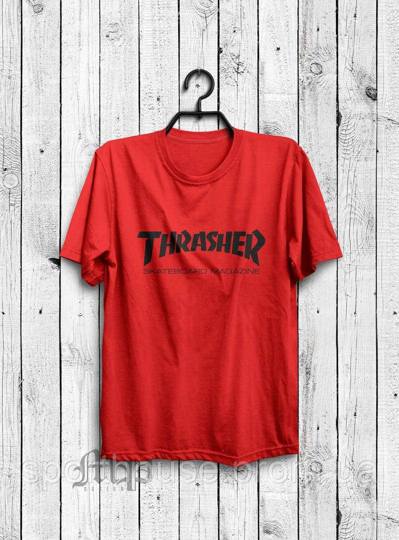 Чоловіча футболка Thrasher, чоловіча футболка Трешер, спортивна, брендовий, червона, S
