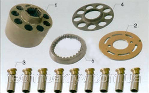 Гидравлический насос Sauer MPT(MFO)35 1. Поршневой блок - 1 2. Клапанная плита - 1 3. Поршень - 1 4. Стопорная планка - 1 5. Направляющая - 9 6. Ведущий вал - 1 7. Шпилька - 3 Гидравлический насос Sauer MPT(MFO)35 1. Поршневой блок - 1 2. Клапанная плита - 1 3. Поршень - 1 4. Стопорная планка - 1 5. Направляющая - 9 6. Ведущий вал - 1 7. Шпилька - 3