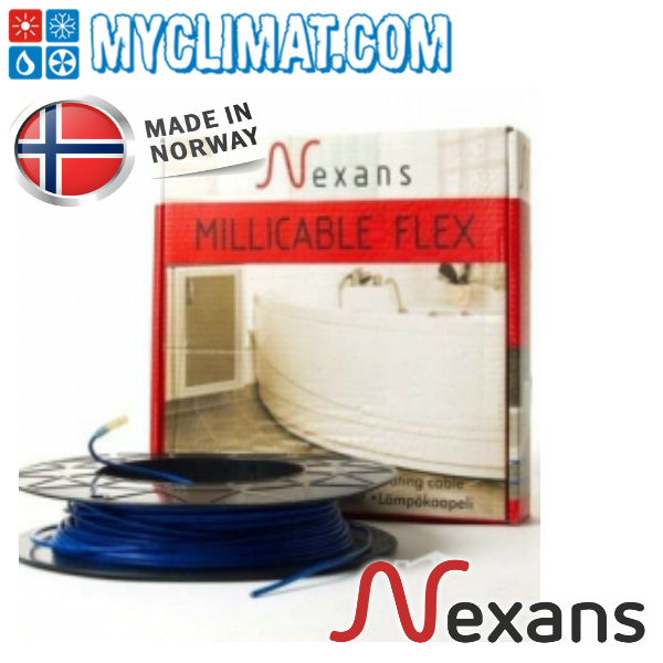 Кабель нагрівальний тонкий двожирний Nexans Millicable Flex 15 (4 м2), фото 1