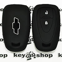 Чехол (черный, силиконовый) для смарт ключа Chevrolet (Шевролет) 2 кнопки