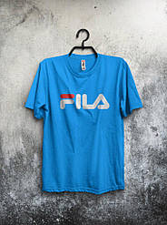 Чоловіча футболка Fila,чоловіча футболка Філа, спортивна, брендовий,бавовна, блакитна S