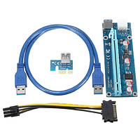 USB Riser райзер rizer 6pin PCI-e 60см #100410