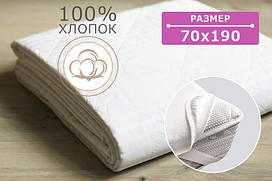 Наматрацник стьобаний сlassic 70х190 см з гумкою по 4-м кутах