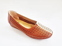 Кожаные женские туфли мокасины эко кожа без каблука на каждый день качественные 38 размер Inblu JM-2T 021 2020