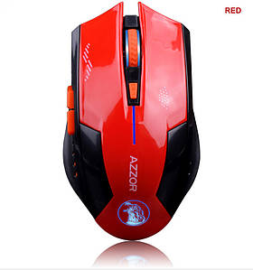 Оригінальна бездротова ігрова миша Azzor з вбудованим акумулятором червона з чорним