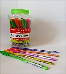 Ручка кулькова з чорнилом "SCHREIBER" (письмовий вузол 0,7мм, пластик), синя