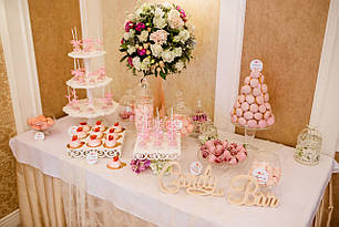 Весільний Кенді бар у рожевому кольорі (під ключ) на 50 л