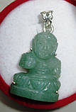 Срібний кулон із нефритом "Будда", фото 5