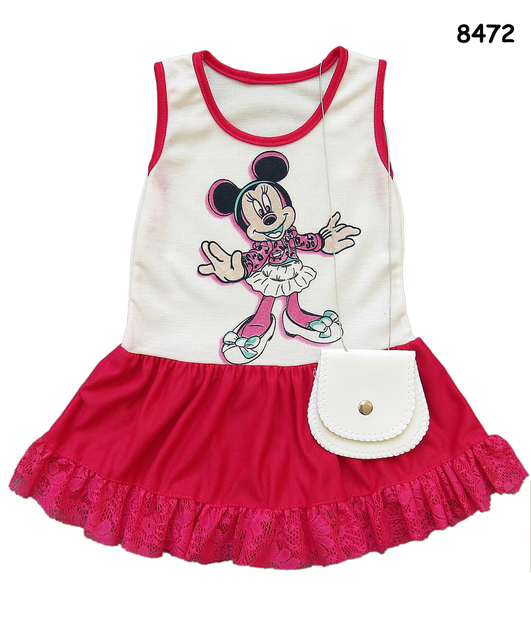 Летнее платье Minnie Mouse с сумочкой для девочки. Маломерит. 1 год - фото 1 - id-p290799307