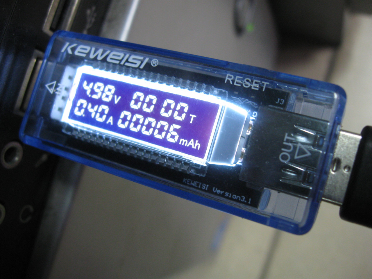 USB Тестер напруги, струму і потужності Keweisi KWS-V20 3в1