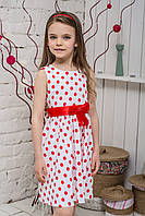 Платье детское в горошек Красный горох 98
