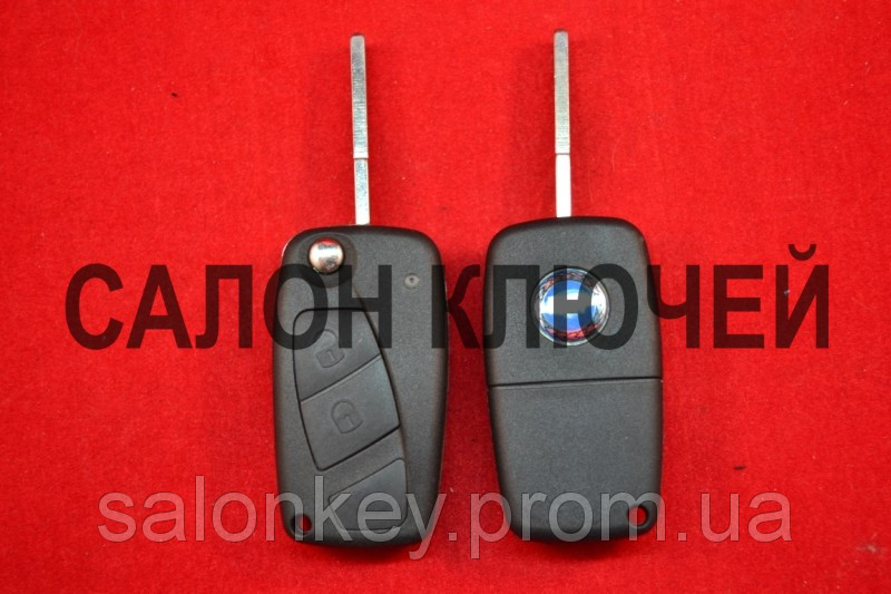 Ключ Fiat doblo, ducato, scudo, punto, fiorino корпус викидного ключа 2 кнопки Чорний