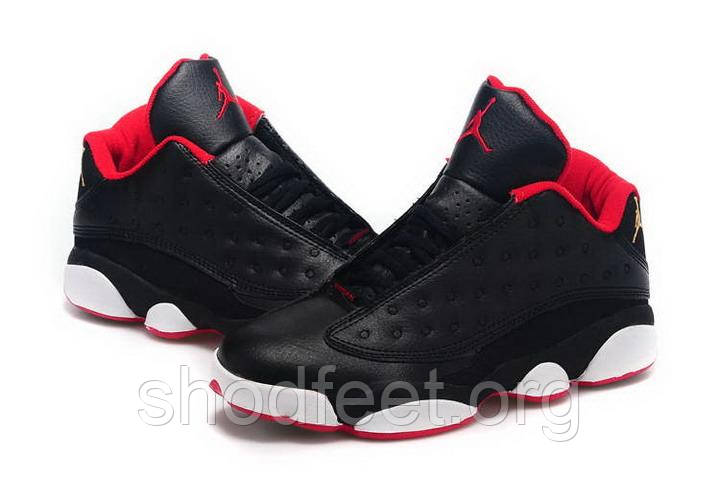 Чоловічі баскетбольні кросівки Air Jordan Retro 13 Low Black Red White, фото 1