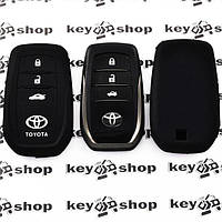 Чехол (черный, силиконовый) для смарт ключа Toyota (Тойота) 3 кнопки