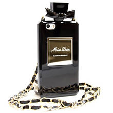 Чохол-накладка для iPhone 4/4S, силіконовий, Miss Dior, флакон, чорний /case/кейс /айфон