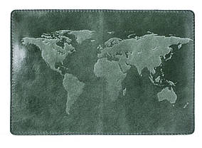 Обкладинка для паспорта VIP (хамелеон зелений) тиснення "WORLD MAP", фото 4