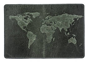 Обкладинка для паспорта VIP (зелений) тиснення "WORLD MAP", фото 4
