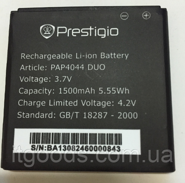 Оригинальный аккумулятор (АКБ, батарея) для Prestigio MultiPhone 4044 Duo - фото 1 - id-p552604483