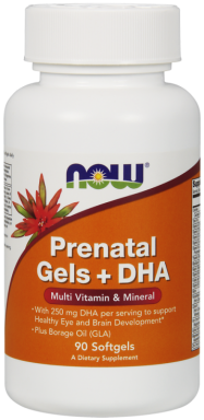 Пренатал капсули + DHA / NOW - Prenatal Gels + DHA (90 softgel)