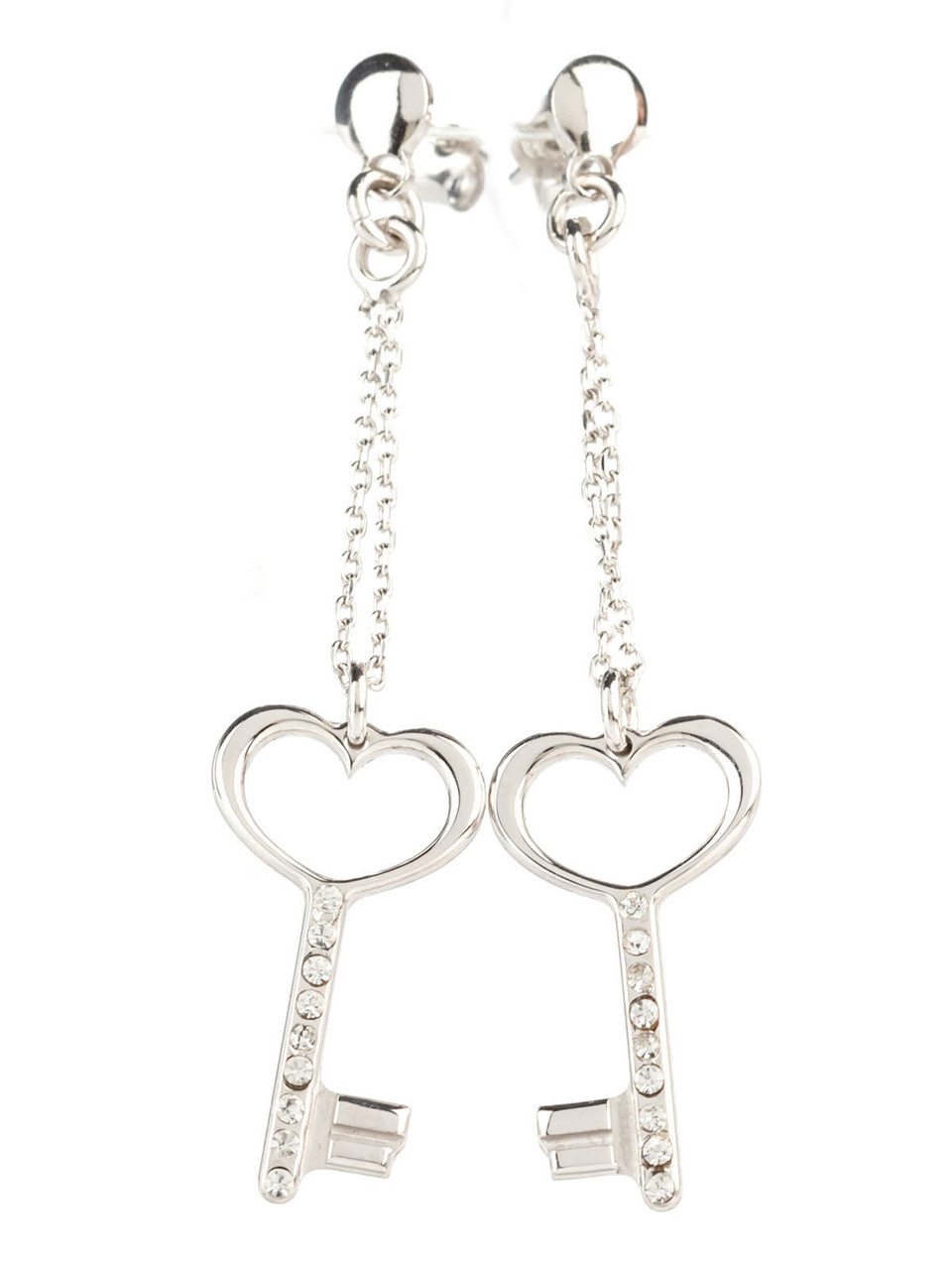 Срібні сережки-підвіски "Ключик до серця" 6242, фото 1