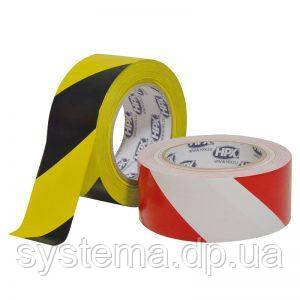 Самоклеюча контурна стрічка безпеки жовто-чорна 50 мм х 33 м