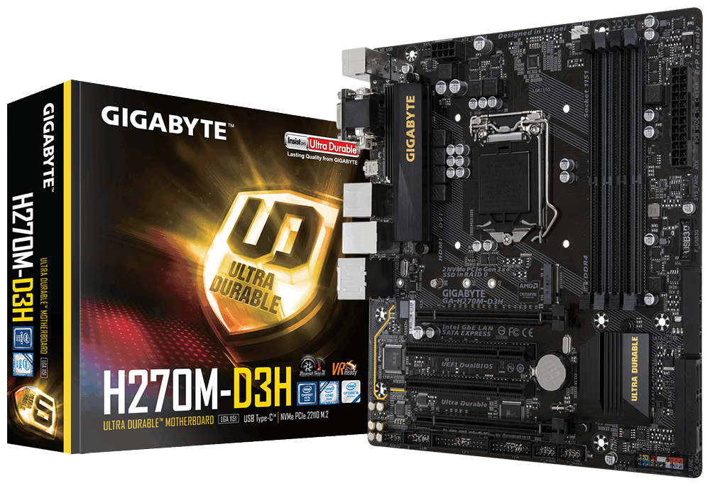 Материнська плата Gigabyte H270M-D3H Intel Z270, s1151, mATX