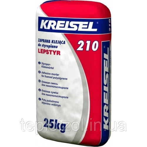 Клей для приклеювання пінополістиролу Крайзель (Kreisel) 210 (25 кг)