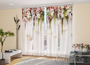 Японські фото штори "Ламбрекени з квітів" - Будь-який розмір. Читаємо опис!
