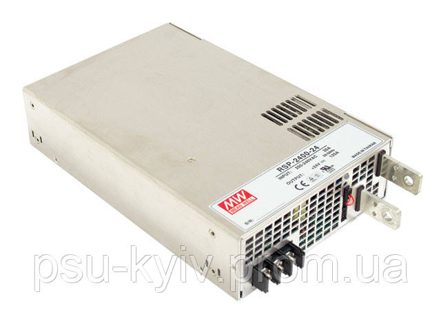 Блок живлення Mean Well RSP-2400-24 В корпусі з ККМ 2400 Вт, 24 В, 100 А (AC/DC Перетворювач)