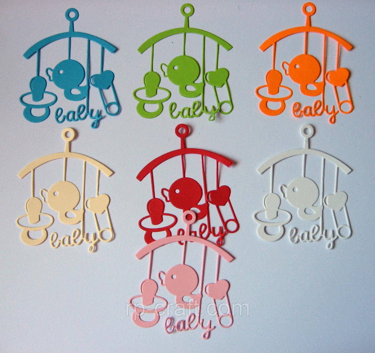 Вирубка з картону.  Мобіль з качечкою, 73х88 мм, фото 1