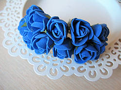 Троянди з латексу сині маленькі d 1.5 см набір 12 шт