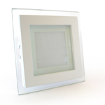 LED світильник точковий зі склом, врізний, квадратний, алюмінієвий, білий, 6 Вт