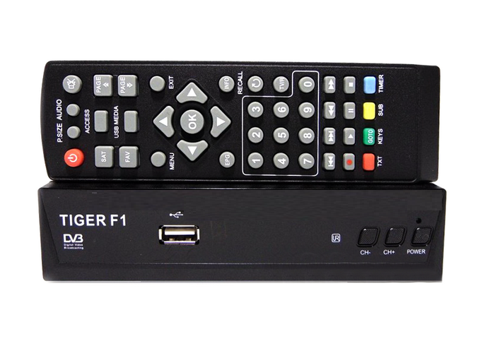Супутниковий ресивер тюнер Tiger F1 HD TV DVB-S/S2 MPEG4 ТБ приставка приймач антени супутникового сигналу