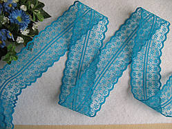 Мереживо у квіточку бірюзове