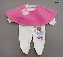 Велюровий чоловічок з боліро для дівчинки. 62, 68 см