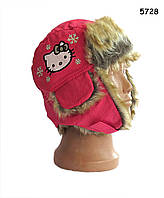 Зимова шапка Hello Kitty для дівчинки. 49 см