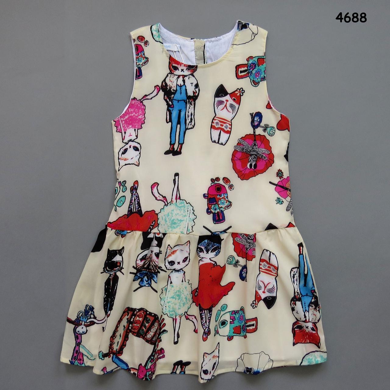 Стильное платье "Кошки" для девочки. 7 лет - фото 1 - id-p40694118