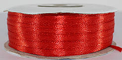Стрічка атласна. Колір червоний. Ширина — 0,3 см, довжина — 123 м