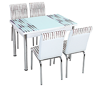 Раскладной стол обеденный кухонный комплект стол и стулья 3D рисунок 3д "Шарики" ДСП стекло 70*110 Лотос-М